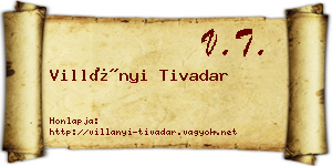 Villányi Tivadar névjegykártya