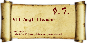 Villányi Tivadar névjegykártya