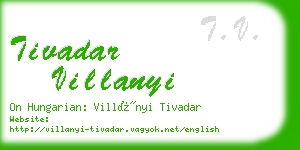 tivadar villanyi business card